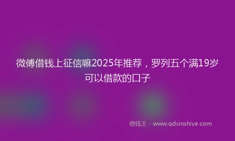 微傅借钱上征信嘛2025年推荐，罗列五个满19岁可以借款的口子