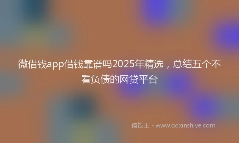 微借钱app借钱靠谱吗2025年精选，总结五个不看负债的网贷平台