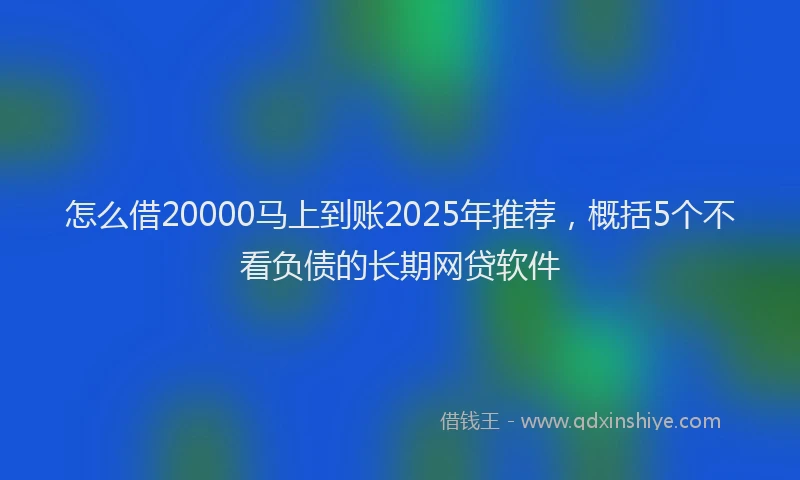 怎么借20000马上到账2025年推荐，概括5个不看负债的长期网贷软件