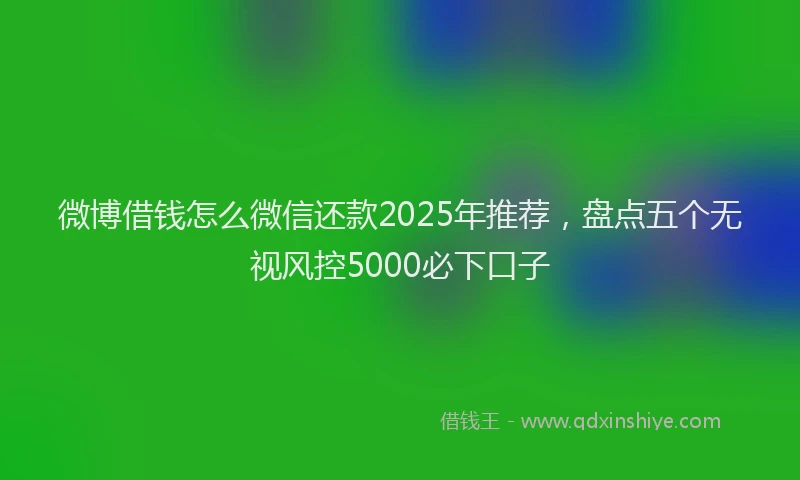 微博借钱怎么微信还款2025年推荐，盘点五个无视风控5000必下口子