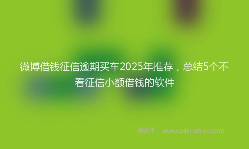 微博借钱征信逾期买车2025年推荐，总结5个不看征信小额借钱的软件