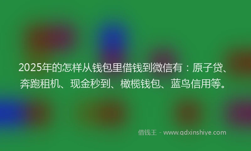 2025年的怎样从钱包里借钱到微信有：原子贷、奔跑租机、现金秒到、橄榄钱包、蓝鸟信用等。