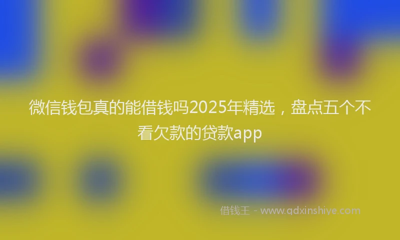 微信钱包真的能借钱吗2025年精选，盘点五个不看欠款的贷款app