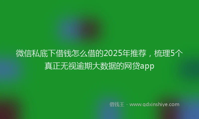 微信私底下借钱怎么借的2025年推荐，梳理5个真正无视逾期大数据的网贷app