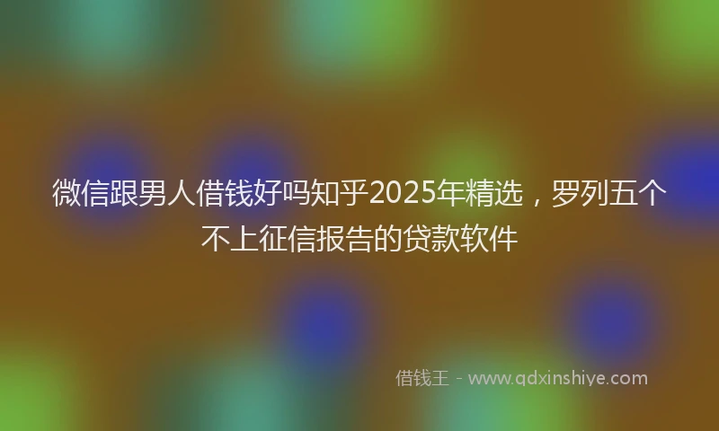 微信跟男人借钱好吗知乎2025年精选，罗列五个不上征信报告的贷款软件