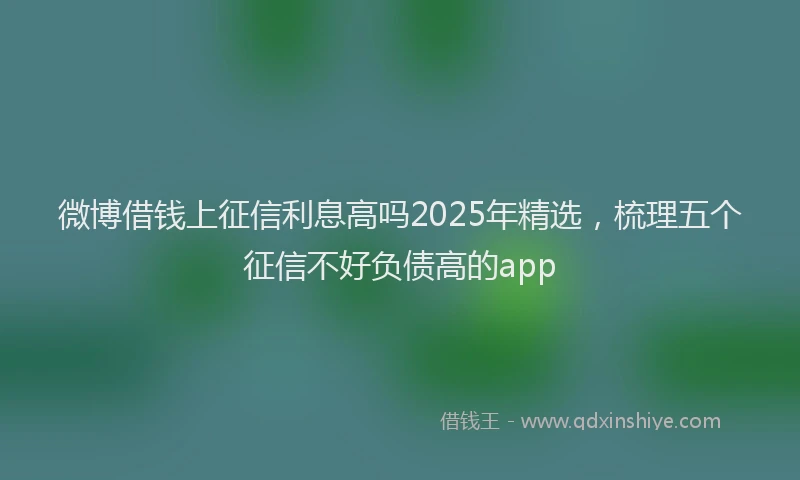 微博借钱上征信利息高吗2025年精选，梳理五个征信不好负债高的app