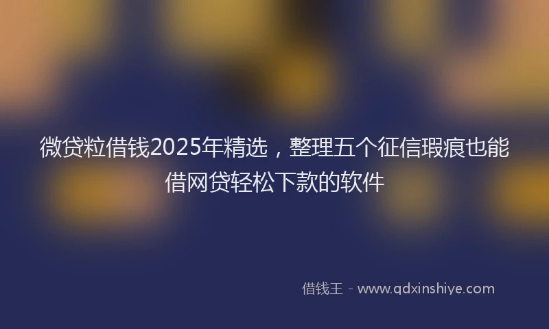 微贷粒借钱2025年精选，整理五个征信瑕疵也能借网贷轻松下款的软件
