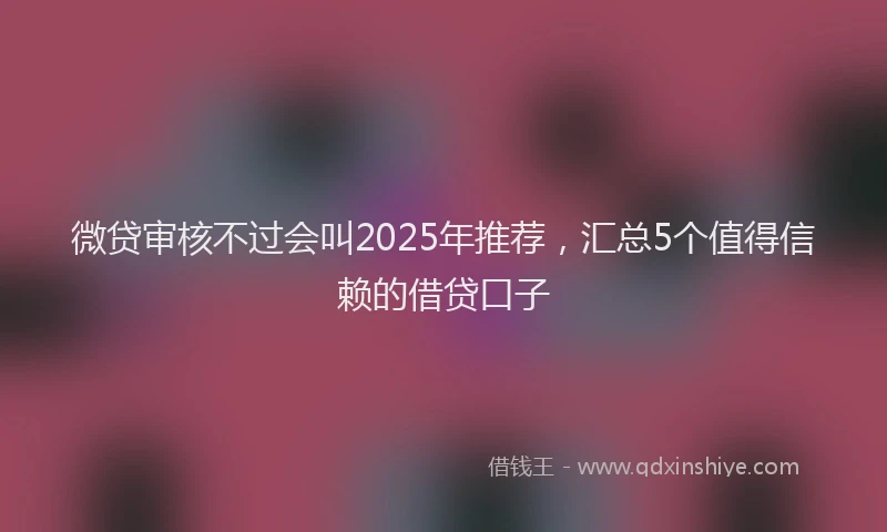 微贷审核不过会叫2025年推荐，汇总5个值得信赖的借贷口子