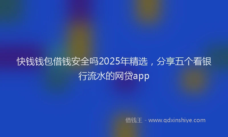 快钱钱包借钱安全吗2025年精选，分享五个看银行流水的网贷app