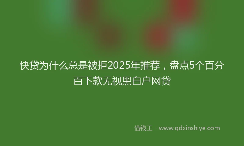 快贷为什么总是被拒2025年推荐，盘点5个百分百下款无视黑白户网贷