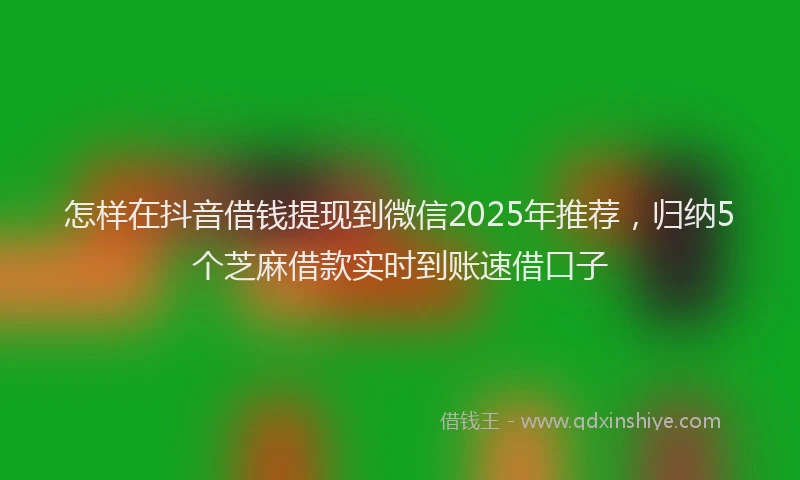 怎样在抖音借钱提现到微信2025年推荐，归纳5个芝麻借款实时到账速借口子