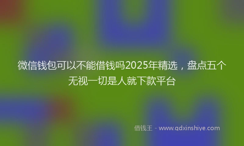 微信钱包可以不能借钱吗2025年精选，盘点五个无视一切是人就下款平台
