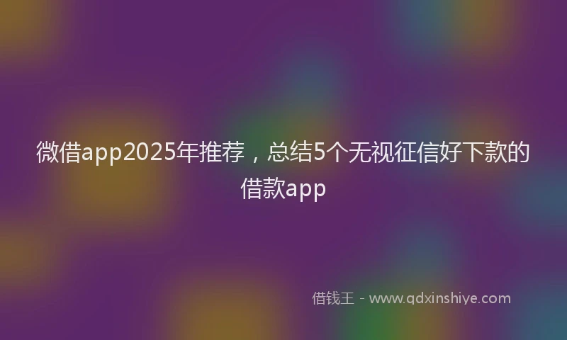 微借app2025年推荐，总结5个无视征信好下款的借款app