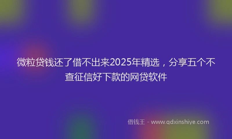 微粒贷钱还了借不出来2025年精选，分享五个不查征信好下款的网贷软件