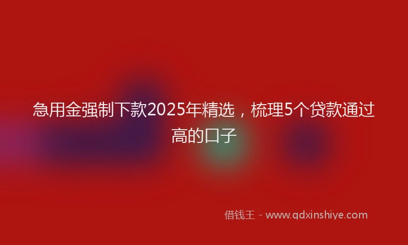 急用金强制下款2025年精选，梳理5个贷款通过高的口子