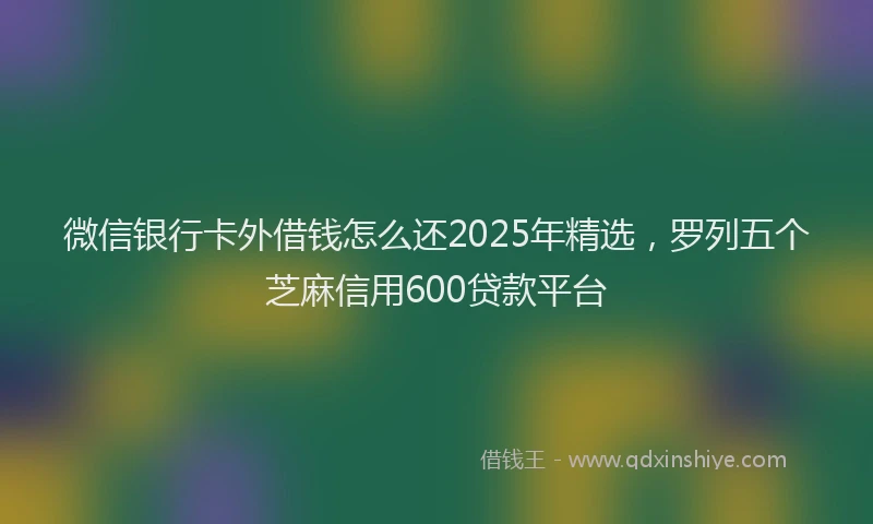 微信银行卡外借钱怎么还2025年精选，罗列五个芝麻信用600贷款平台