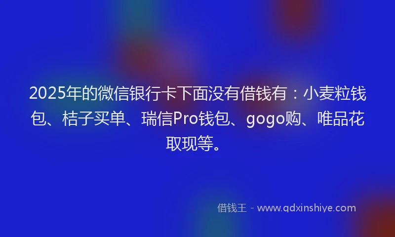 2025年的微信银行卡下面没有借钱有：小麦粒钱包、桔子买单、瑞信Pro钱包、gogo购、唯品花取现等。