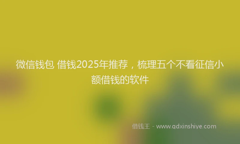 微信钱包 借钱2025年推荐，梳理五个不看征信小额借钱的软件