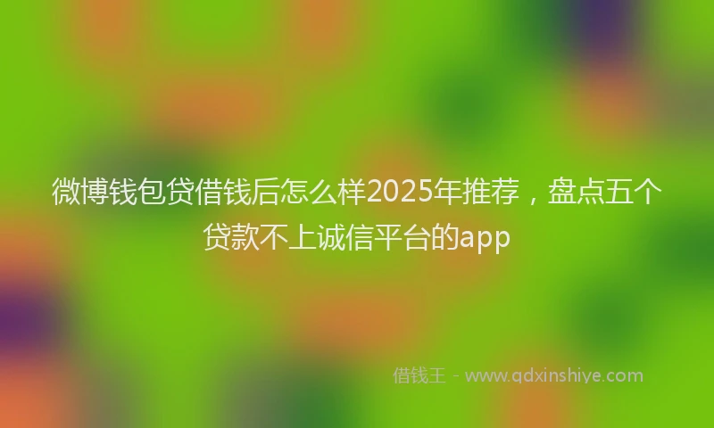 微博钱包贷借钱后怎么样2025年推荐，盘点五个贷款不上诚信平台的app