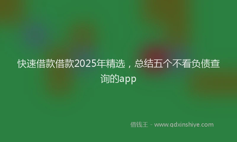 快速借款借款2025年精选，总结五个不看负债查询的app