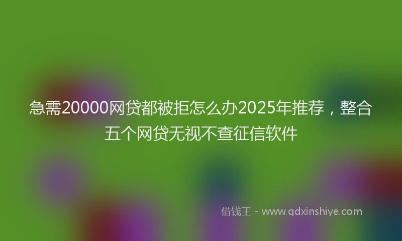 急需20000网贷都被拒怎么办2025年推荐，整合五个网贷无视不查征信软件