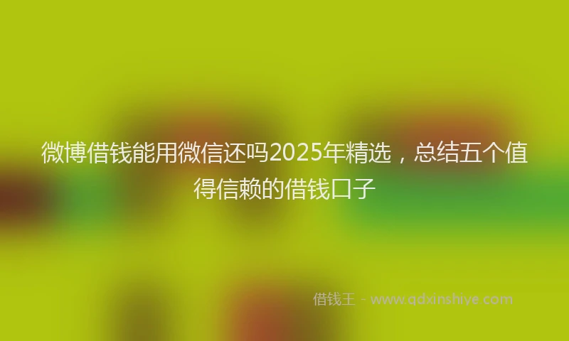 微博借钱能用微信还吗2025年精选，总结五个值得信赖的借钱口子