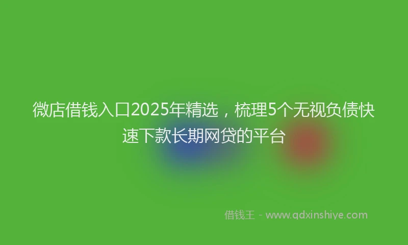 微店借钱入口2025年精选，梳理5个无视负债快速下款长期网贷的平台