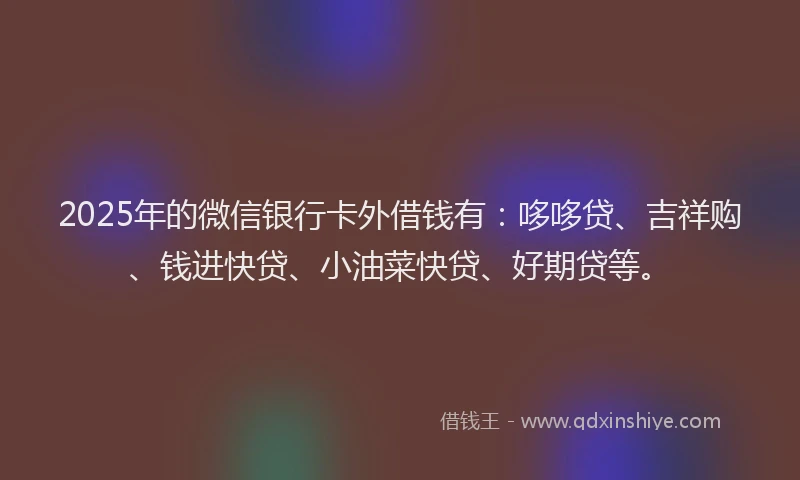 2025年的微信银行卡外借钱有：哆哆贷、吉祥购、钱进快贷、小油菜快贷、好期贷等。