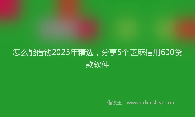 怎么能借钱2025年精选，分享5个芝麻信用600贷款软件