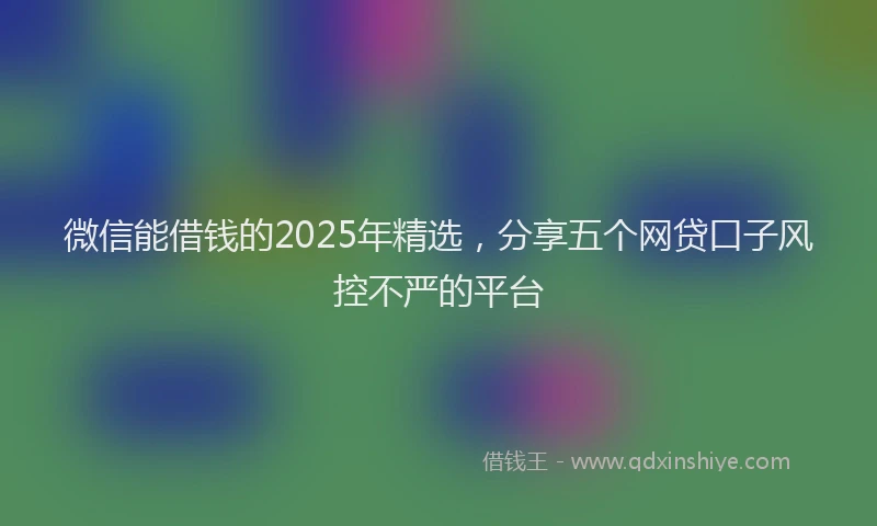 微信能借钱的2025年精选，分享五个网贷口子风控不严的平台