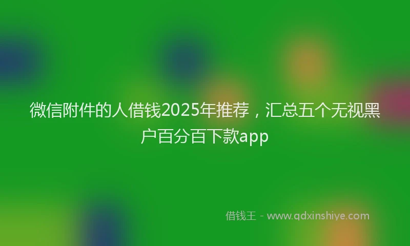 微信附件的人借钱2025年推荐，汇总五个无视黑户百分百下款app