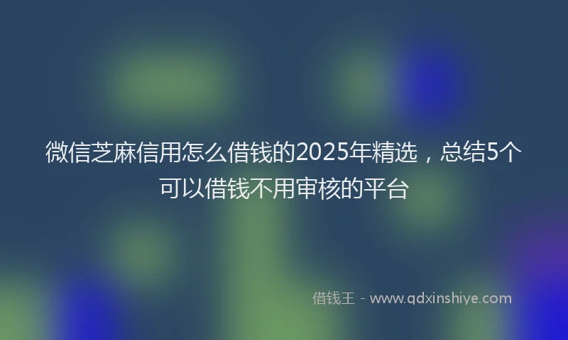 微信芝麻信用怎么借钱的2025年精选，总结5个可以借钱不用审核的平台