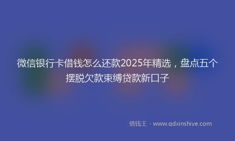 微信银行卡借钱怎么还款2025年精选，盘点五个摆脱欠款束缚贷款新口子