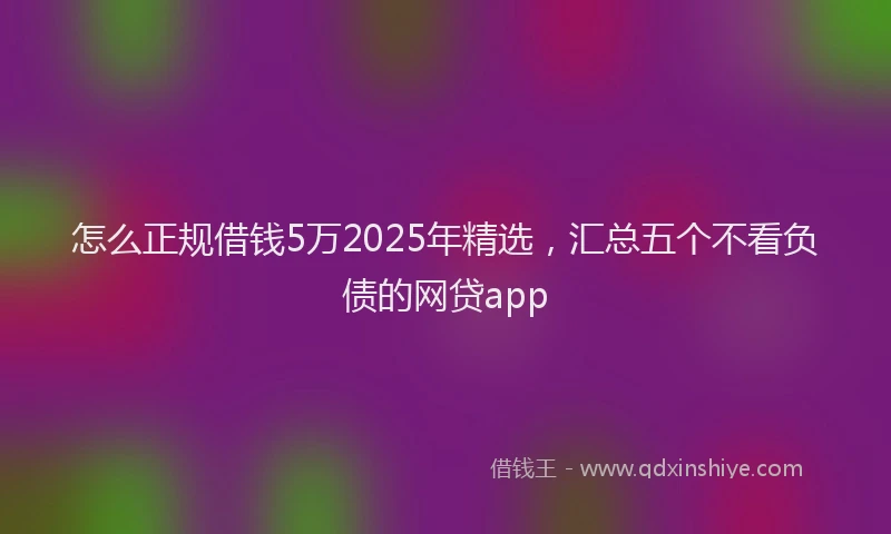 怎么正规借钱5万2025年精选，汇总五个不看负债的网贷app