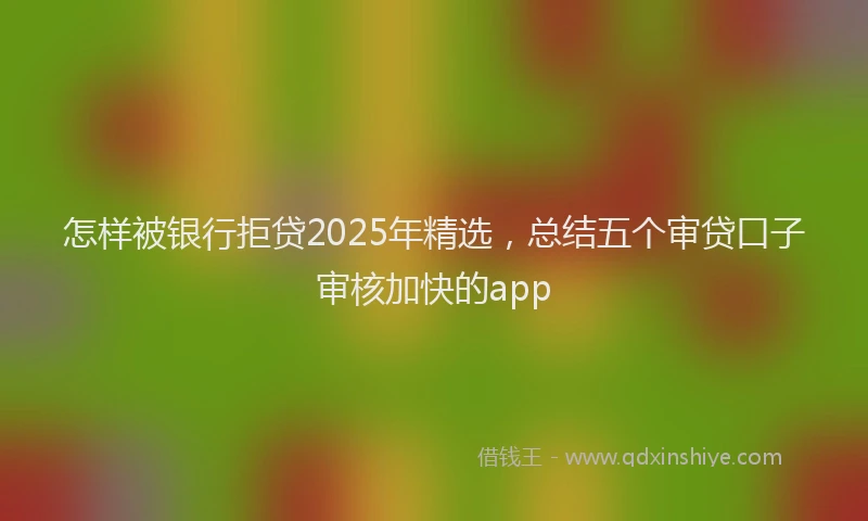 怎样被银行拒贷2025年精选，总结五个审贷口子审核加快的app