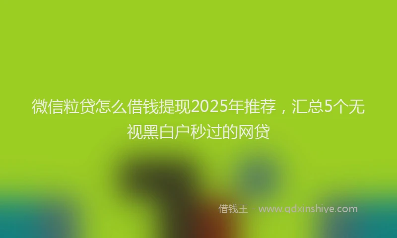 微信粒贷怎么借钱提现2025年推荐，汇总5个无视黑白户秒过的网贷