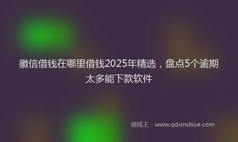 徽信借钱在哪里借钱2025年精选，盘点5个逾期太多能下款软件