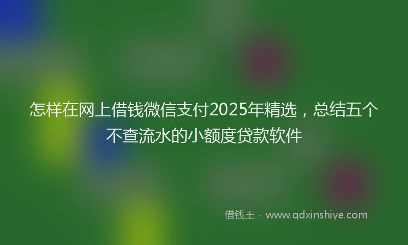 怎样在网上借钱微信支付2025年精选，总结五个不查流水的小额度贷款软件