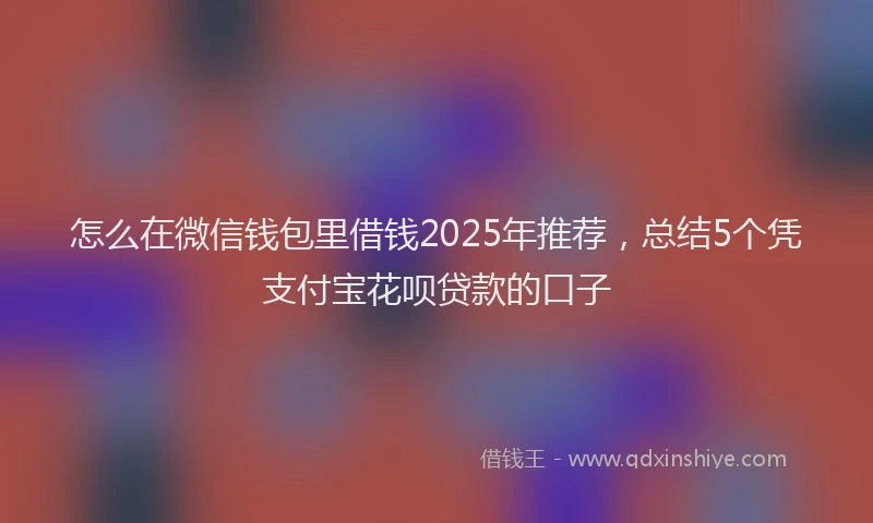 怎么在微信钱包里借钱2025年推荐，总结5个凭支付宝花呗贷款的口子
