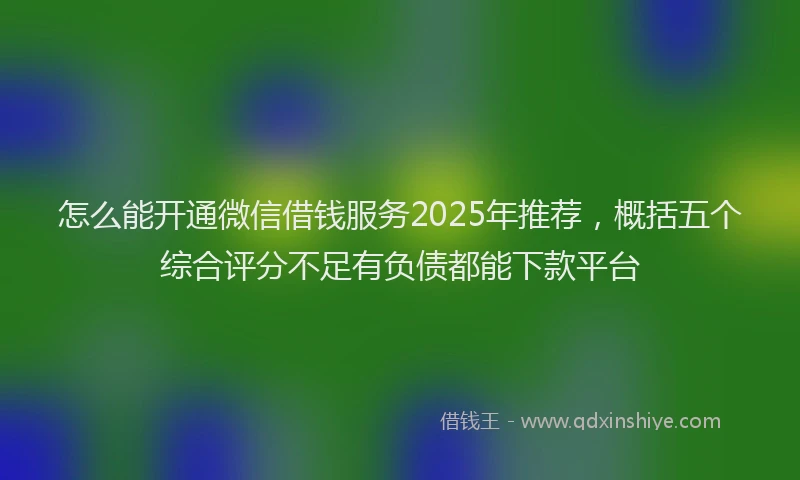 怎么能开通微信借钱服务2025年推荐，概括五个综合评分不足有负债都能下款平台