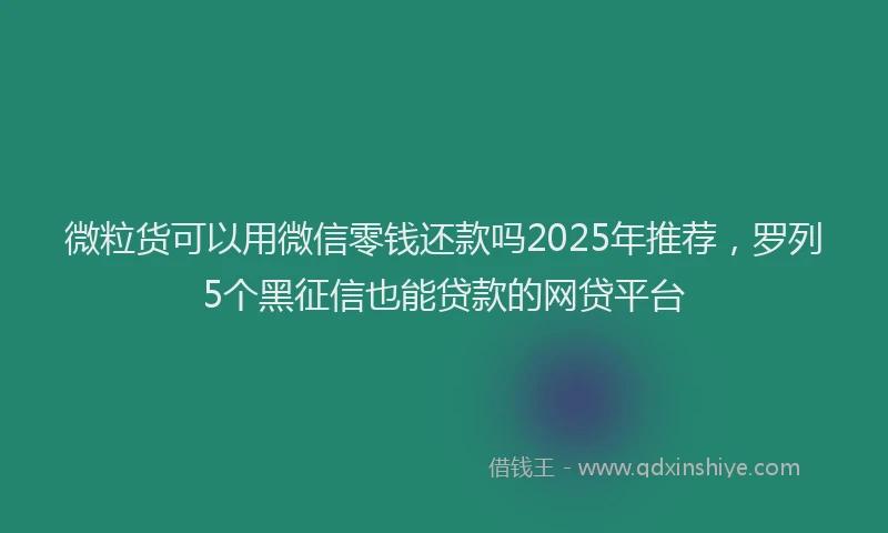 微粒货可以用微信零钱还款吗2025年推荐，罗列5个黑征信也能贷款的网贷平台
