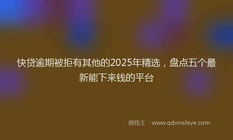 快贷逾期被拒有其他的2025年精选，盘点五个最新能下来钱的平台