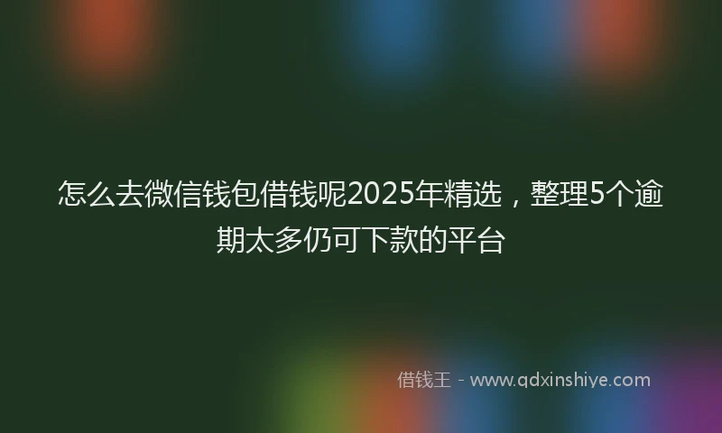 怎么去微信钱包借钱呢2025年精选，整理5个逾期太多仍可下款的平台