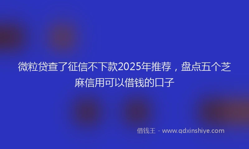 微粒贷查了征信不下款2025年推荐，盘点五个芝麻信用可以借钱的口子