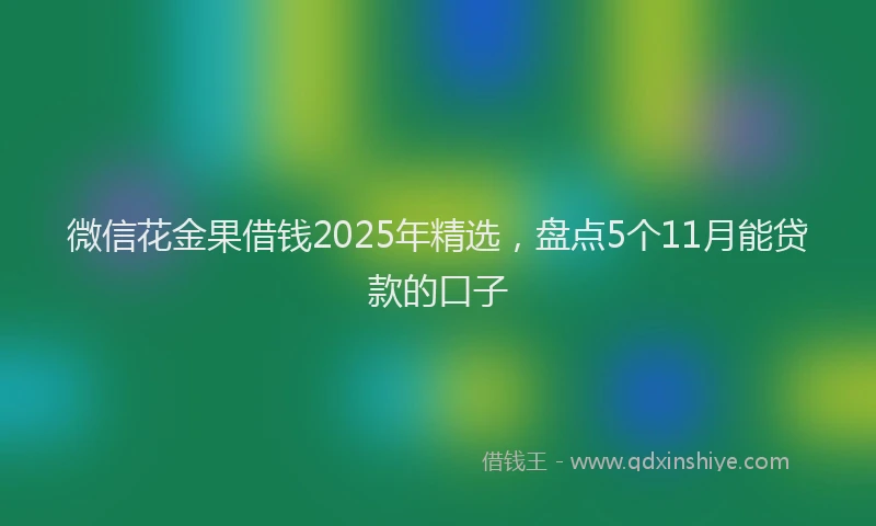 微信花金果借钱2025年精选，盘点5个11月能贷款的口子