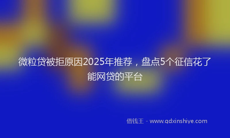 微粒贷被拒原因2025年推荐，盘点5个征信花了能网贷的平台