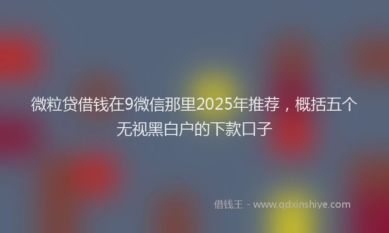 微粒贷借钱在9微信那里2025年推荐，概括五个无视黑白户的下款口子