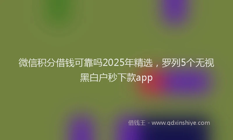 微信积分借钱可靠吗2025年精选，罗列5个无视黑白户秒下款app
