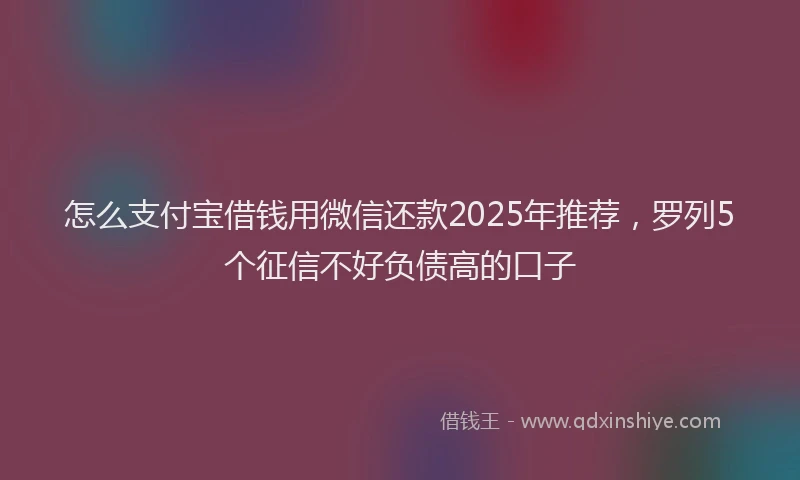 怎么支付宝借钱用微信还款2025年推荐，罗列5个征信不好负债高的口子