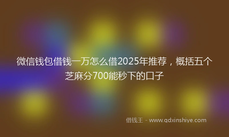 微信钱包借钱一万怎么借2025年推荐，概括五个芝麻分700能秒下的口子